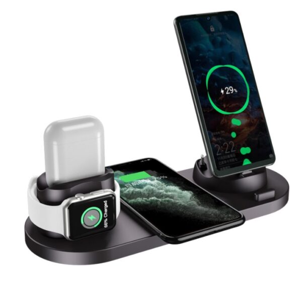 Wireless Charger For IPhone Fast Charger For Phone Fast Charging Pad For Phone Watch 6 In 1 Charging Dock Station - Image 3