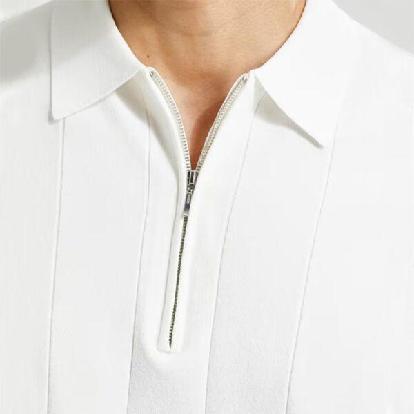 Fashion Short-sleeved Polo Shirt Summer Lapel Zipper T-shirt Tops Mens Clothing - Image 5